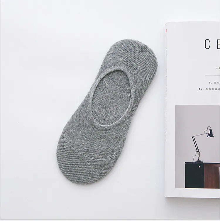 Cotton Odor-Resistant Lightweight Low-Top Breathable Solid Color Men's Short Crew Socks {for gift}