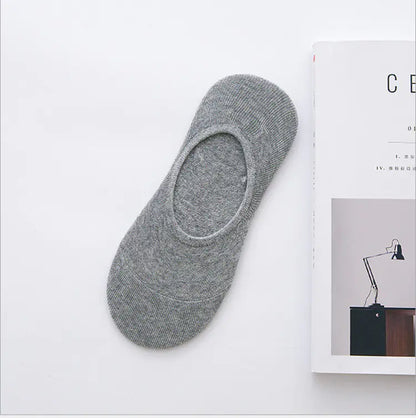 Cotton Odor-Resistant Lightweight Low-Top Breathable Solid Color Men's Short Crew Socks {for gift}
