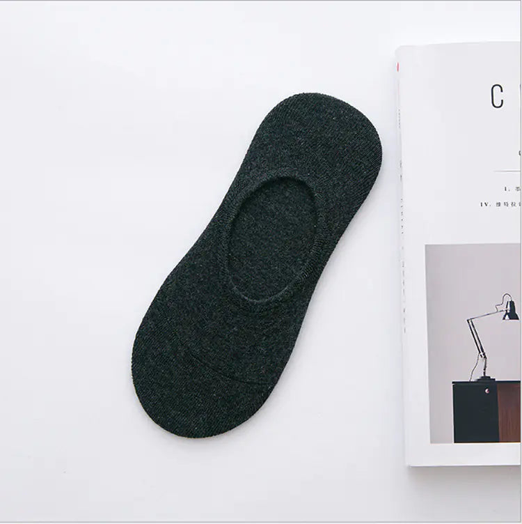 Cotton Odor-Resistant Lightweight Low-Top Breathable Solid Color Men's Short Crew Socks {for gift}