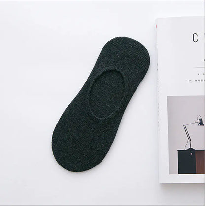 Cotton Odor-Resistant Lightweight Low-Top Breathable Solid Color Men's Short Crew Socks {for gift}