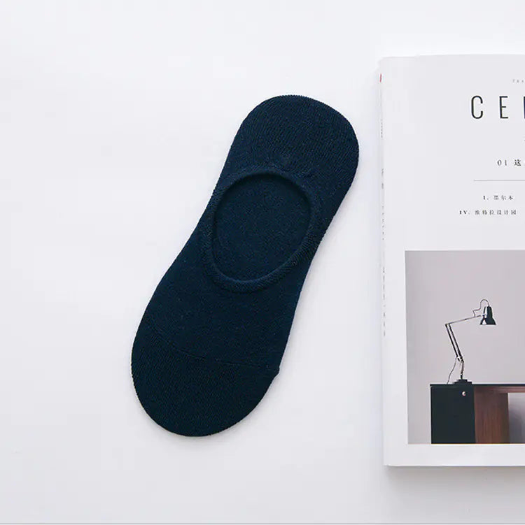 Cotton Odor-Resistant Lightweight Low-Top Breathable Solid Color Men's Short Crew Socks {for gift}