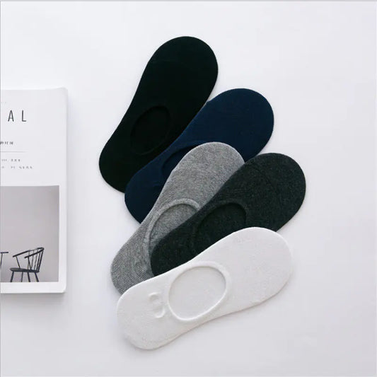 Cotton Odor-Resistant Lightweight Low-Top Breathable Solid Color Men's Short Crew Socks {for gift}