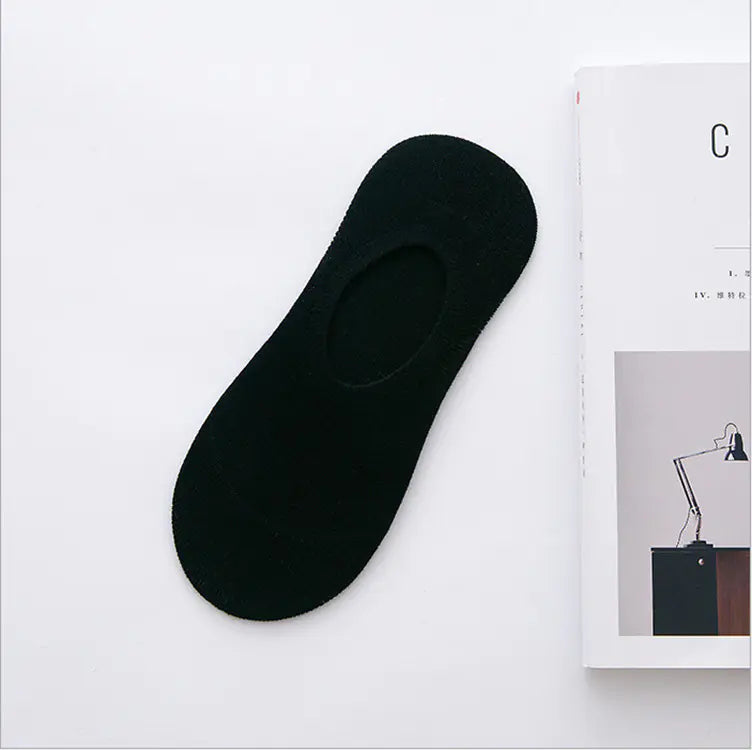 Cotton Odor-Resistant Lightweight Low-Top Breathable Solid Color Men's Short Crew Socks {for gift}